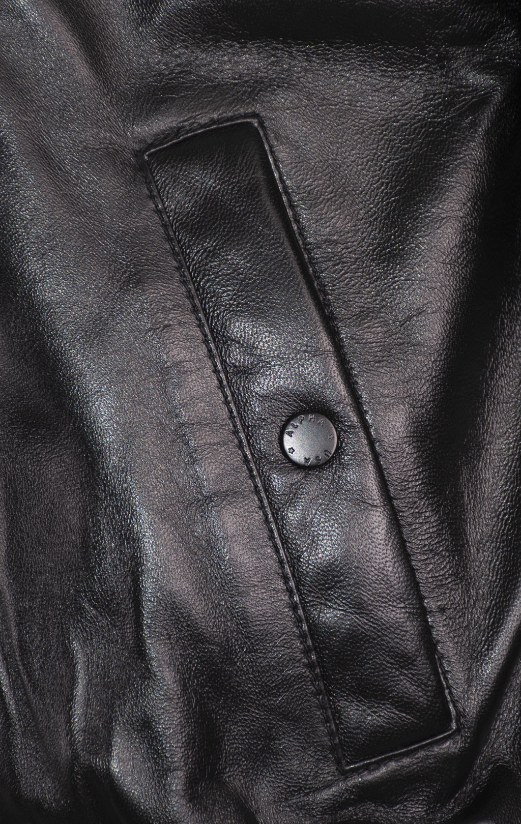 Куртка-бомбер лётная ALPHA INDUSTRIES MA-1 D-Tec leather LW кожа black/black 