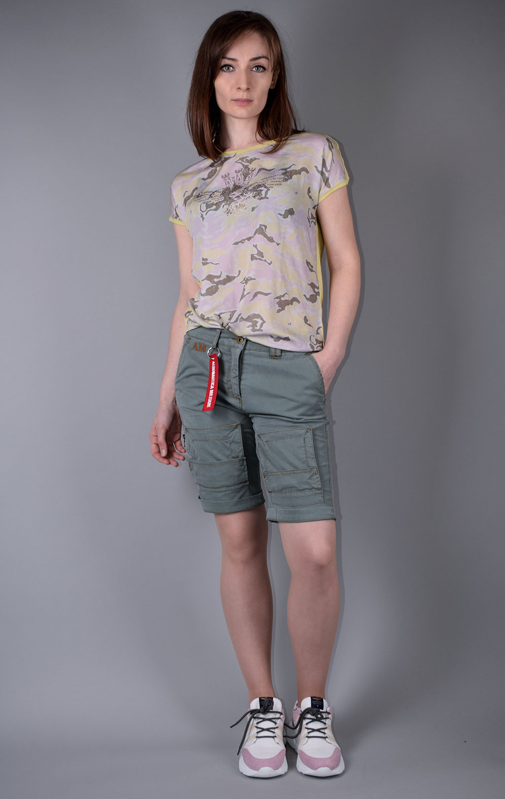 Женские шорты карго AERONAUTICA MILITARE SS 20/AL salvia (BE 102) 