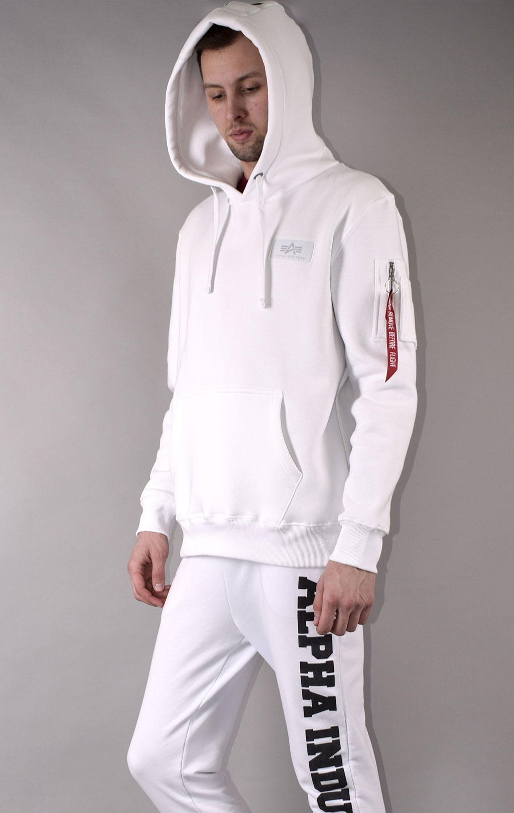 Толстовка ALPHA INDUSTRIES BACK PRINT HOODY CAMO PRINT white/black camo 