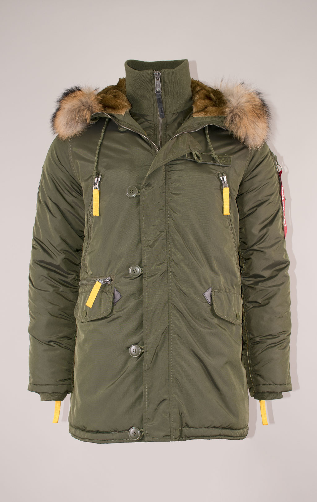 Аляска ALPHA INDUSTRIES N-3B PPS натур. мех dark green 
