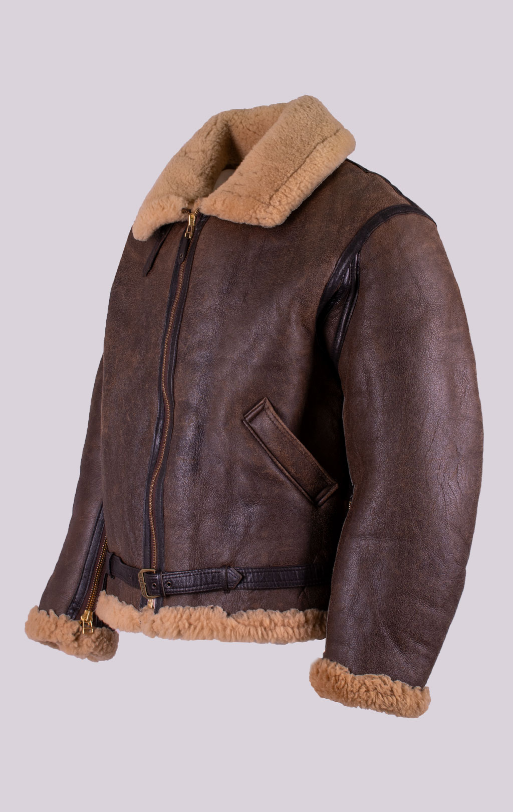 Куртка-пилот COCKPIT RAF big size овчина brown (Z2109) 