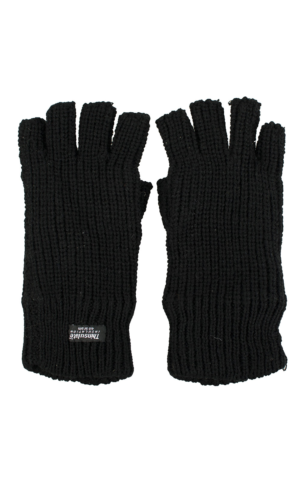 Перчатки вязаные Thinsulate без пальцев black 