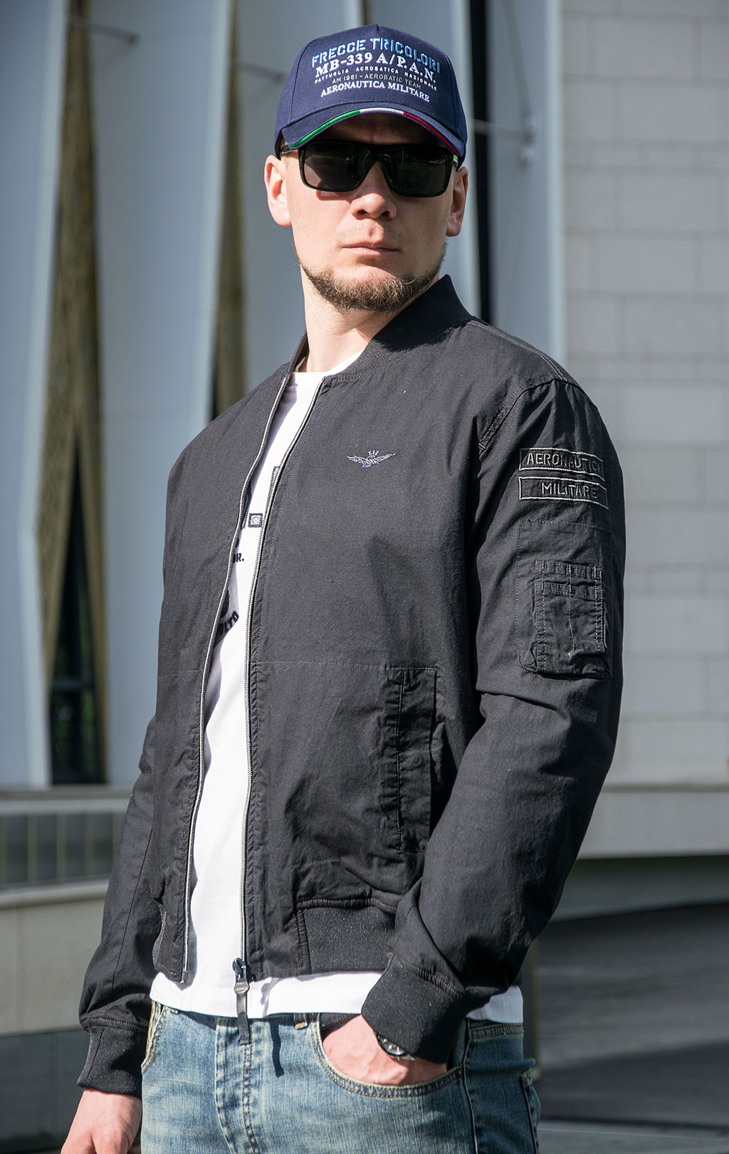 Ветровка-бомбер AERONAUTICA MILITARE SS 23 m/TR blue black (AB 2089) 