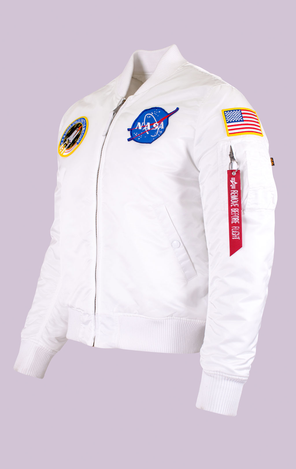 Бомбер ALPHA INDUSTRIES MA-1 VF NASA white 