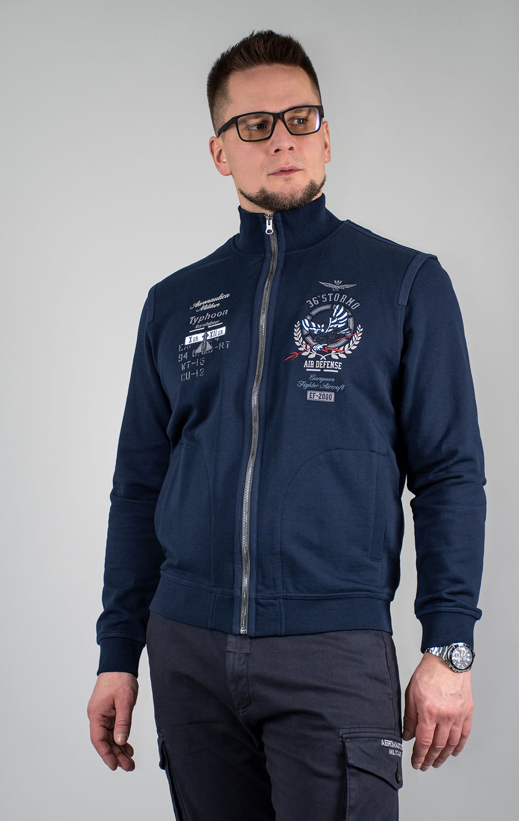 Олимпийка AERONAUTICA MILITARE big size FW 24/25/TR dark blue (FE 1951) 