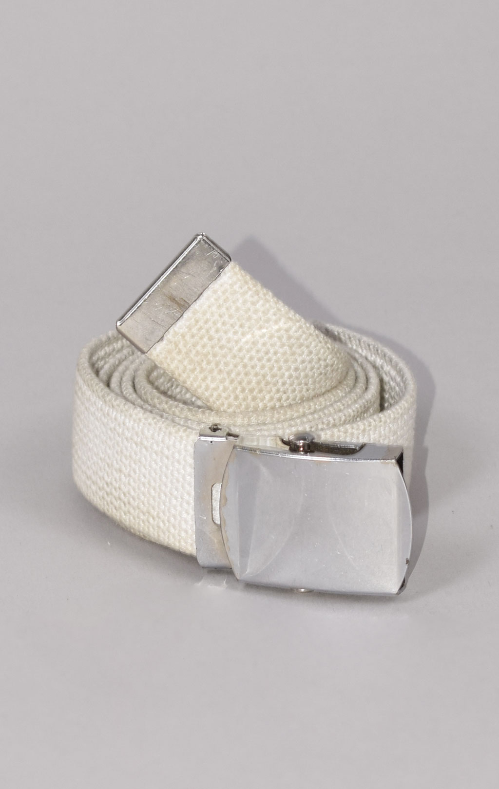 Ремень брючный брезент silver buckle white б/у Голландия