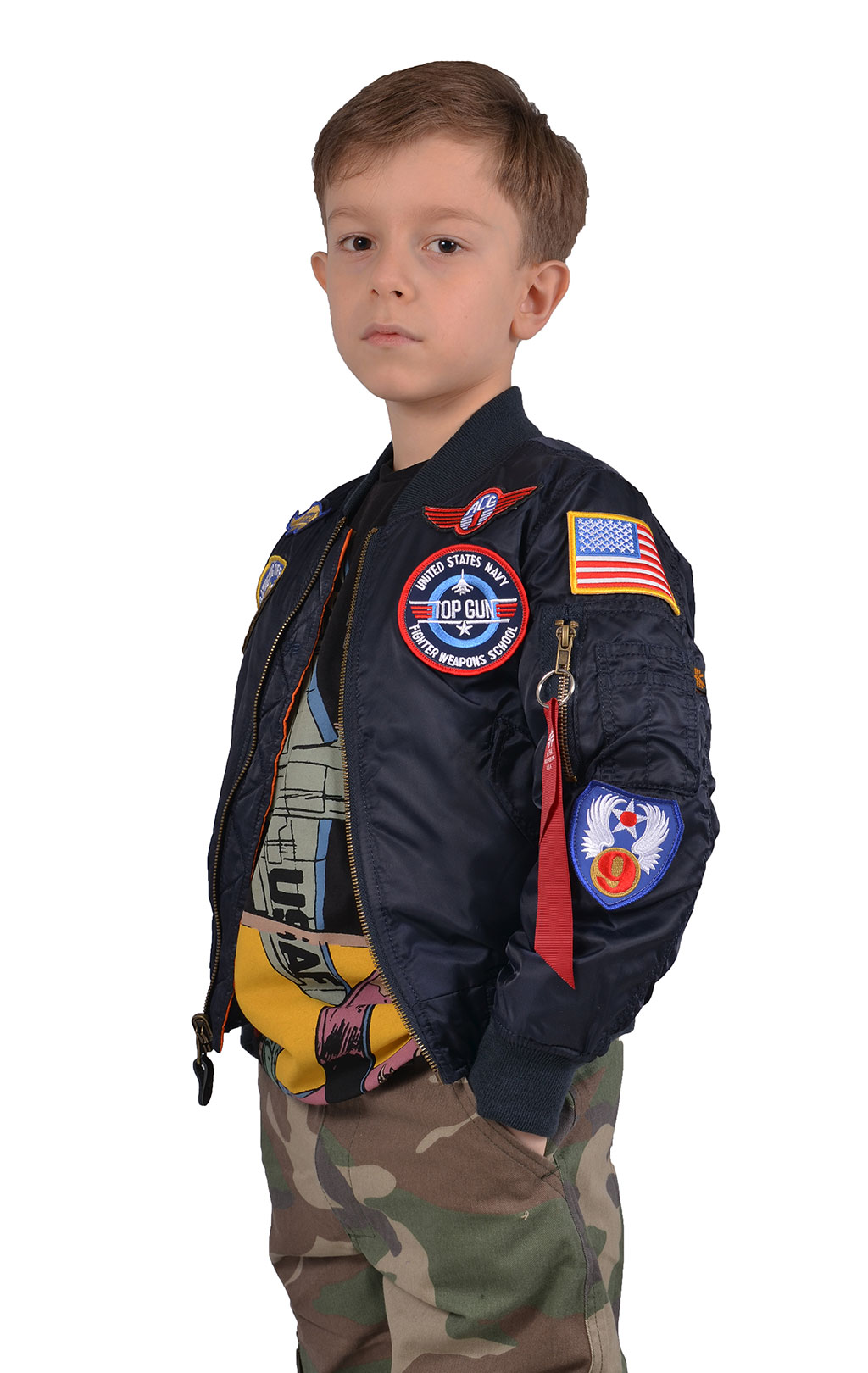 Детская куртка-бомбер лётная ALPHA INDUSTRIES MA-1 Youth Patch Kids rep. blue 