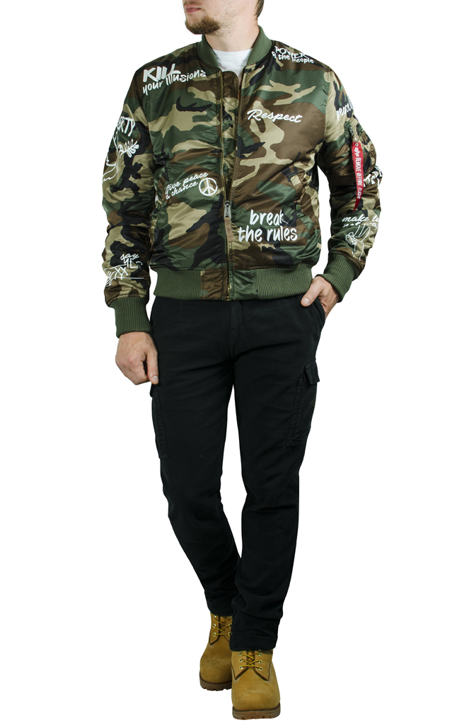 Бомбер ALPHA INDUSTRIES VF FREEDOM MA-1 camo woodland 