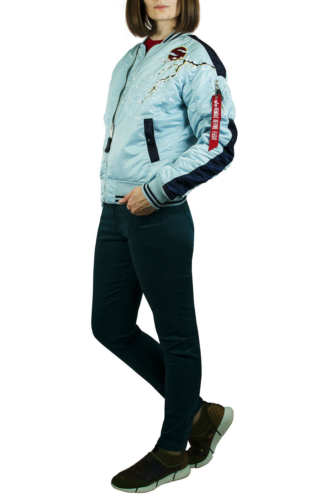 Женская куртка-бомбер лётная ALPHA INDUSTRIES MA-1 SOUVENIER air blue 