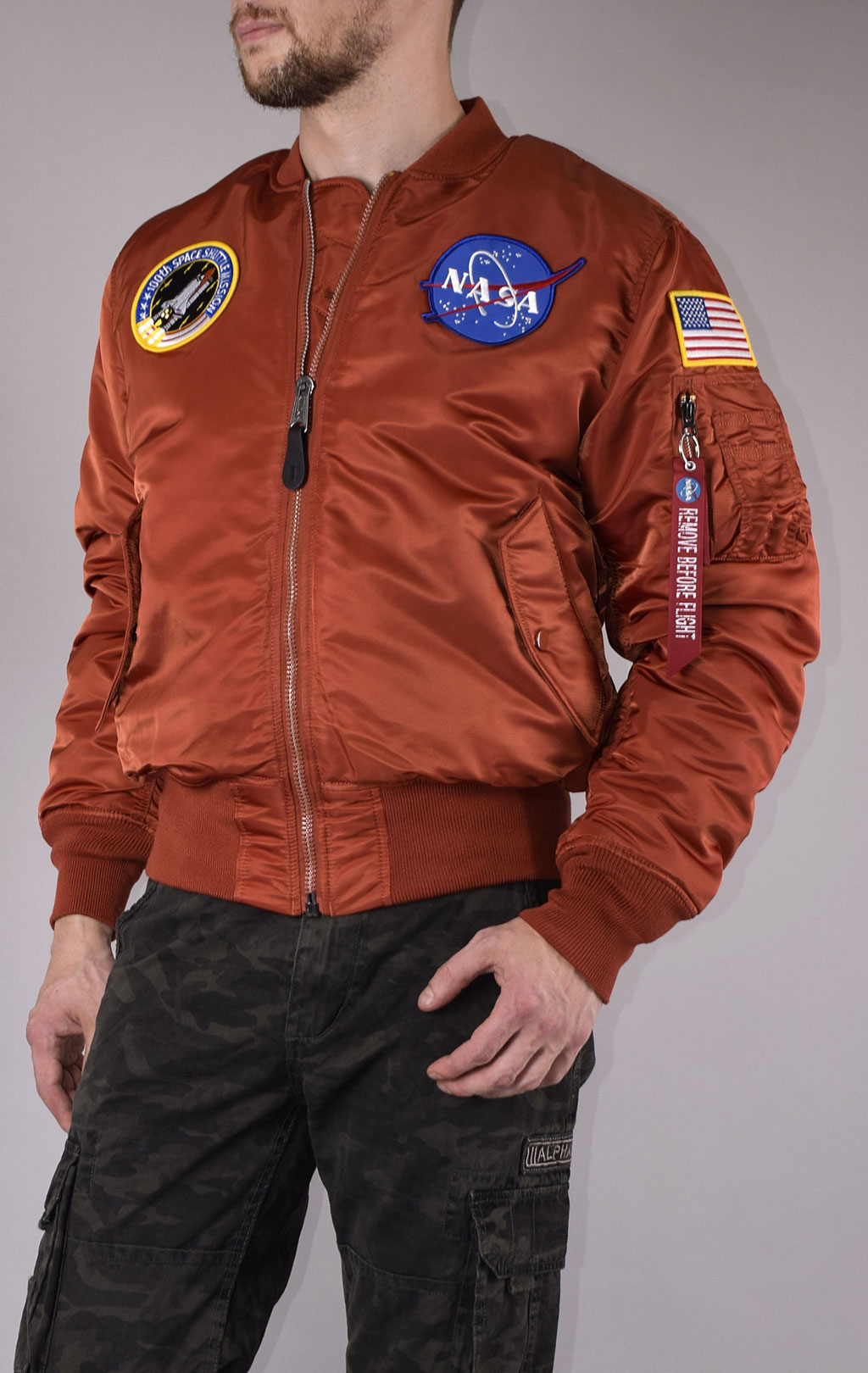 Бомбер ALPHA INDUSTRIES MA-1 NASA rust 