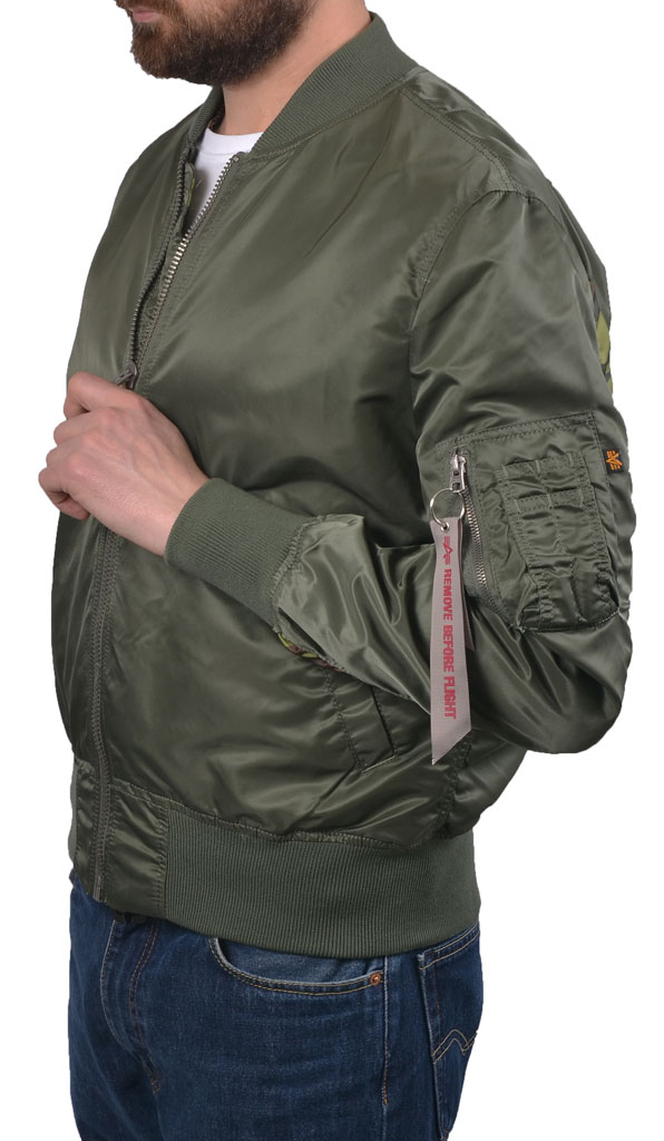 Ветровка-бомбер ALPHA INDUSTRIES REVERSIBLE CAMO MA-1 sage green 