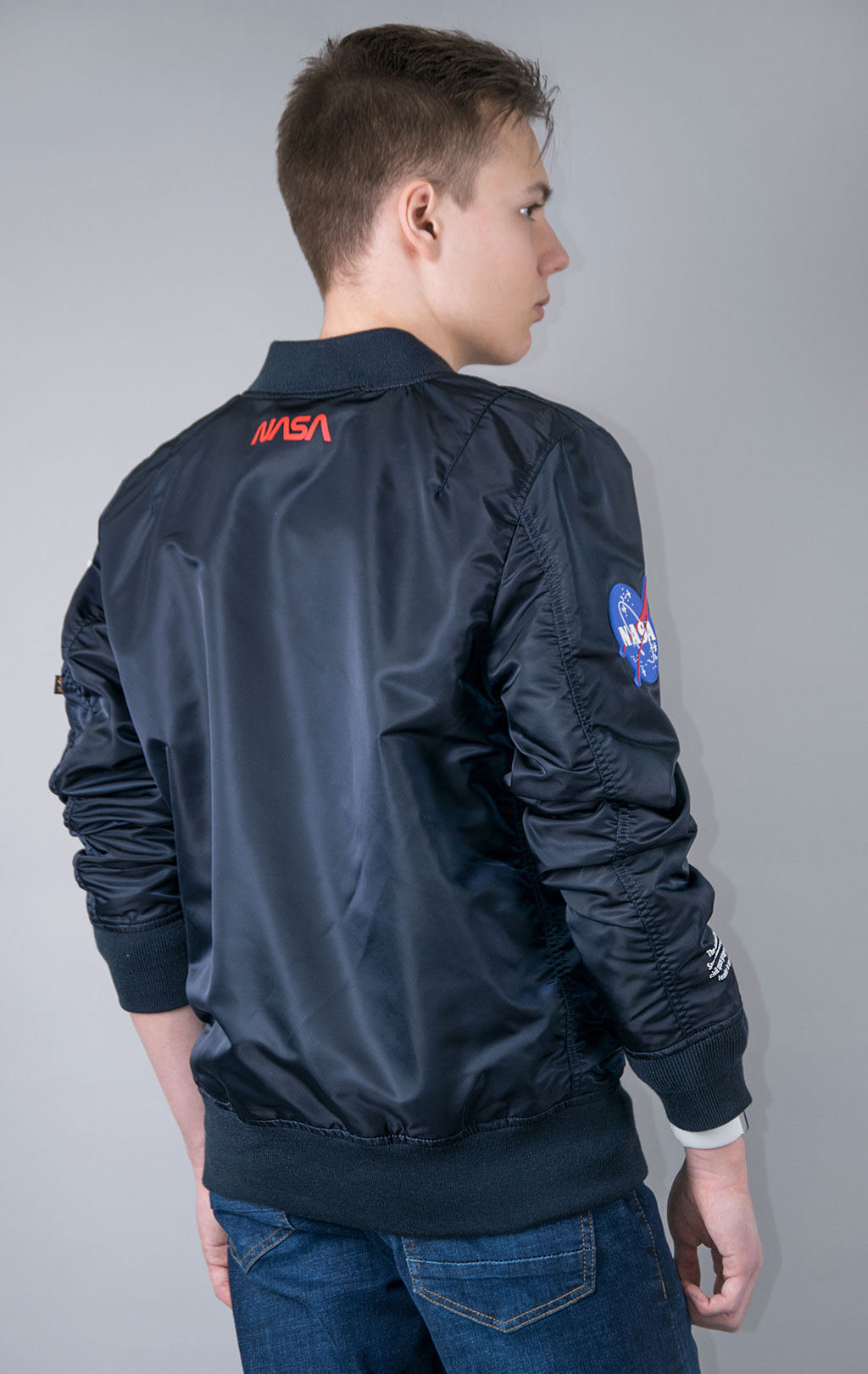 Бомбер-ветровка ALPHA INDUSTRIES L-2B NASA GEN-II FLIGHT JACKET SS 23 m replica blue 