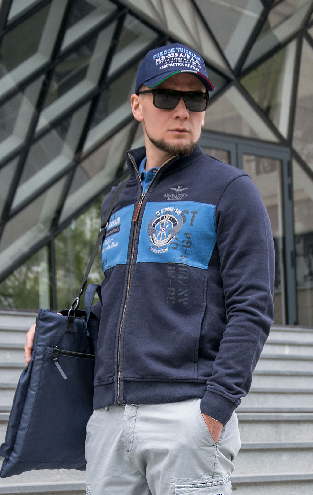 Олимпийка AERONAUTICA MILITARE SS 23/TR blue navy (FE 1764) 