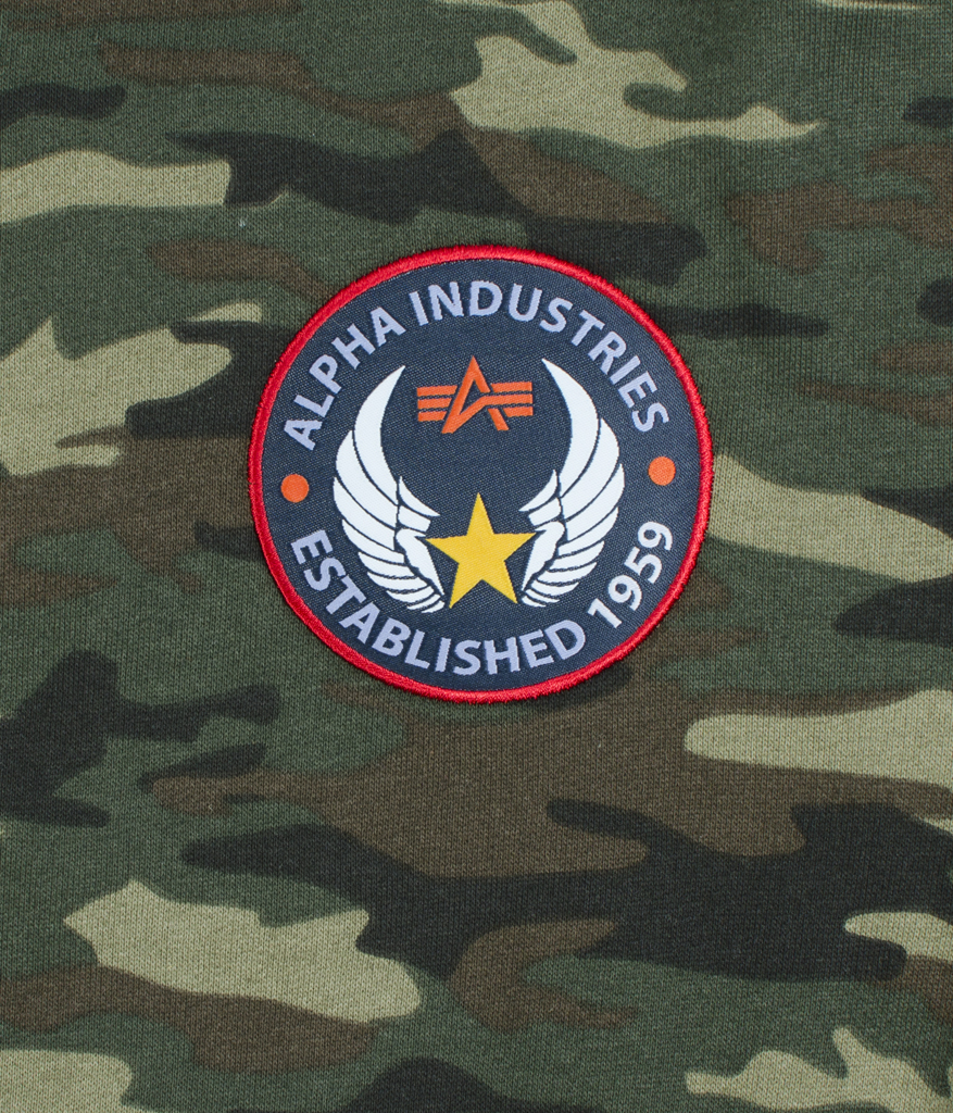 Свитшот ALPHA INDUSTRIES PATCH camo woodland 