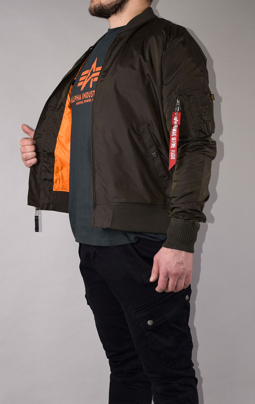 Ветровка-бомбер ALPHA INDUSTRIES MA-1 TT big size rep. grey 