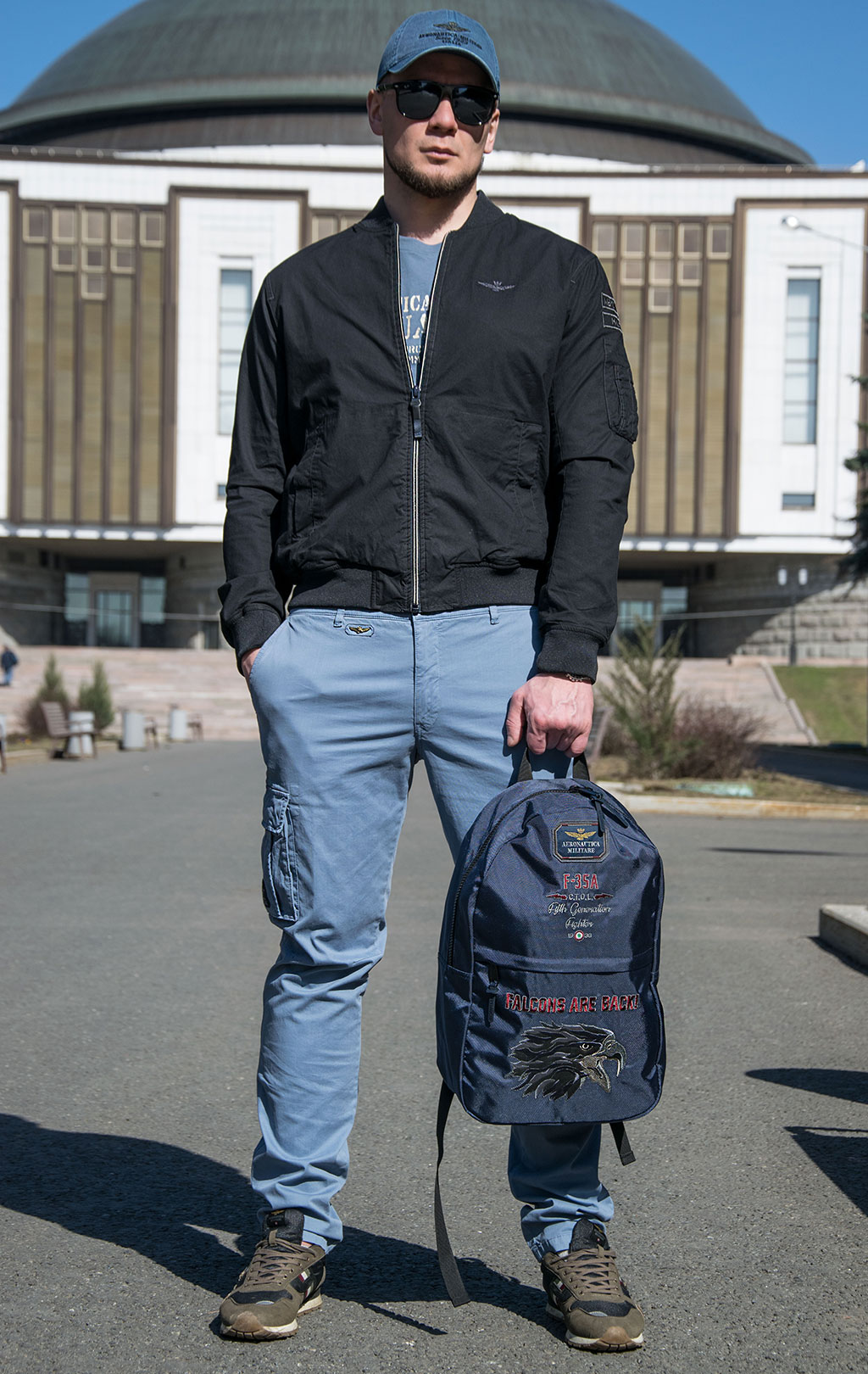 Ветровка-бомбер AERONAUTICA MILITARE SS 23 m/TR blue black (AB 2089) 