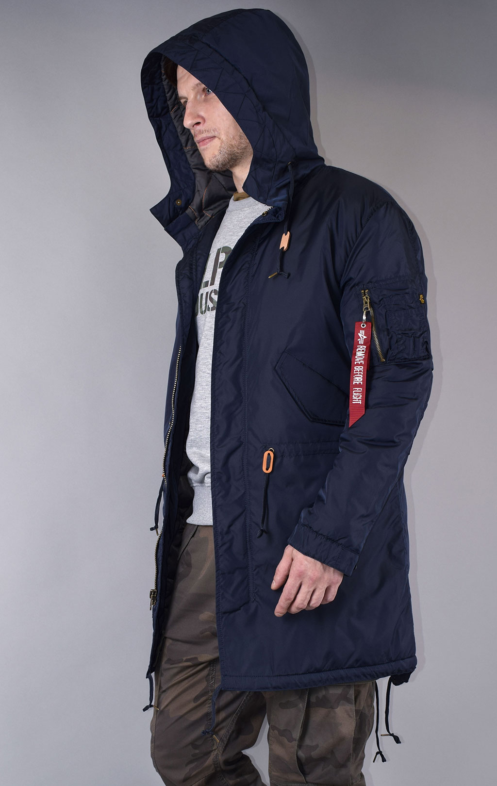 Парка ALPHA INDUSTRIES HOODED FISHTAIL CW TT rep. blue 