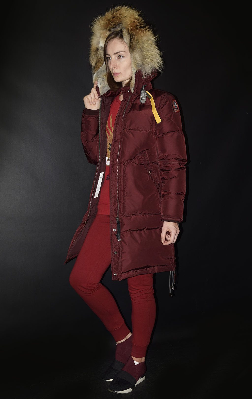 Женская куртка-пуховик PARAJUMPERS LONG BEAR burgundy 
