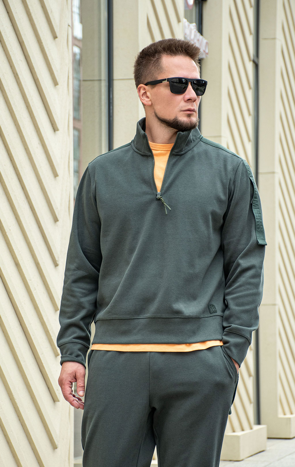 Олимпийка 1/2 zip PARAJUMPERS ELLINGTONE SS 26 green gables 