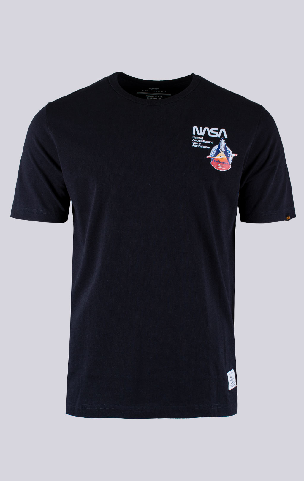 Футболка ALPHA INDUSTRIES NASA COLUMBIA TEE плотная FW 21/22 black 