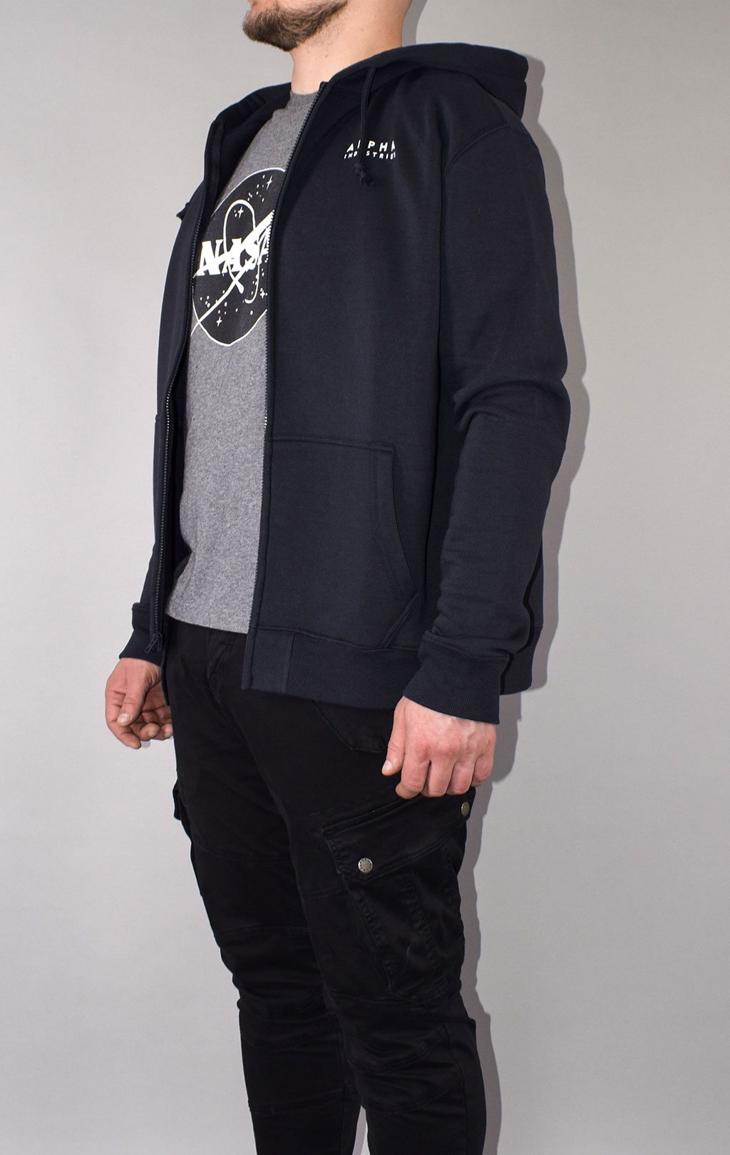 Толстовка ALPHA INDUSTRIES BLOOD CHIT FULL-ZIP HOODIE replica blue 