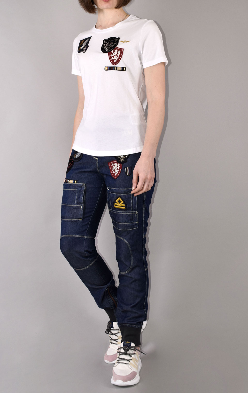 Женская футболка AERONAUTICA MILITARE SS 21/PT bianco ottico (TS 1878) 