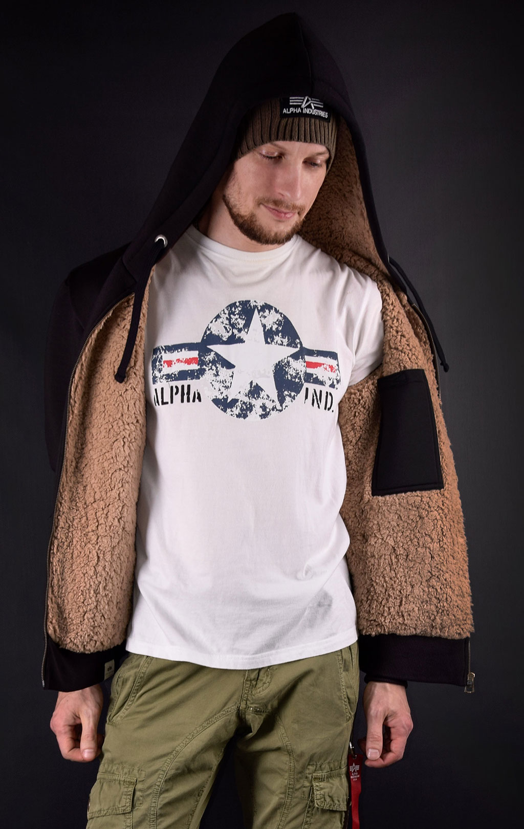 Толстовка ALPHA INDUSTRIES SCUBA ZIP HOODY CW black 