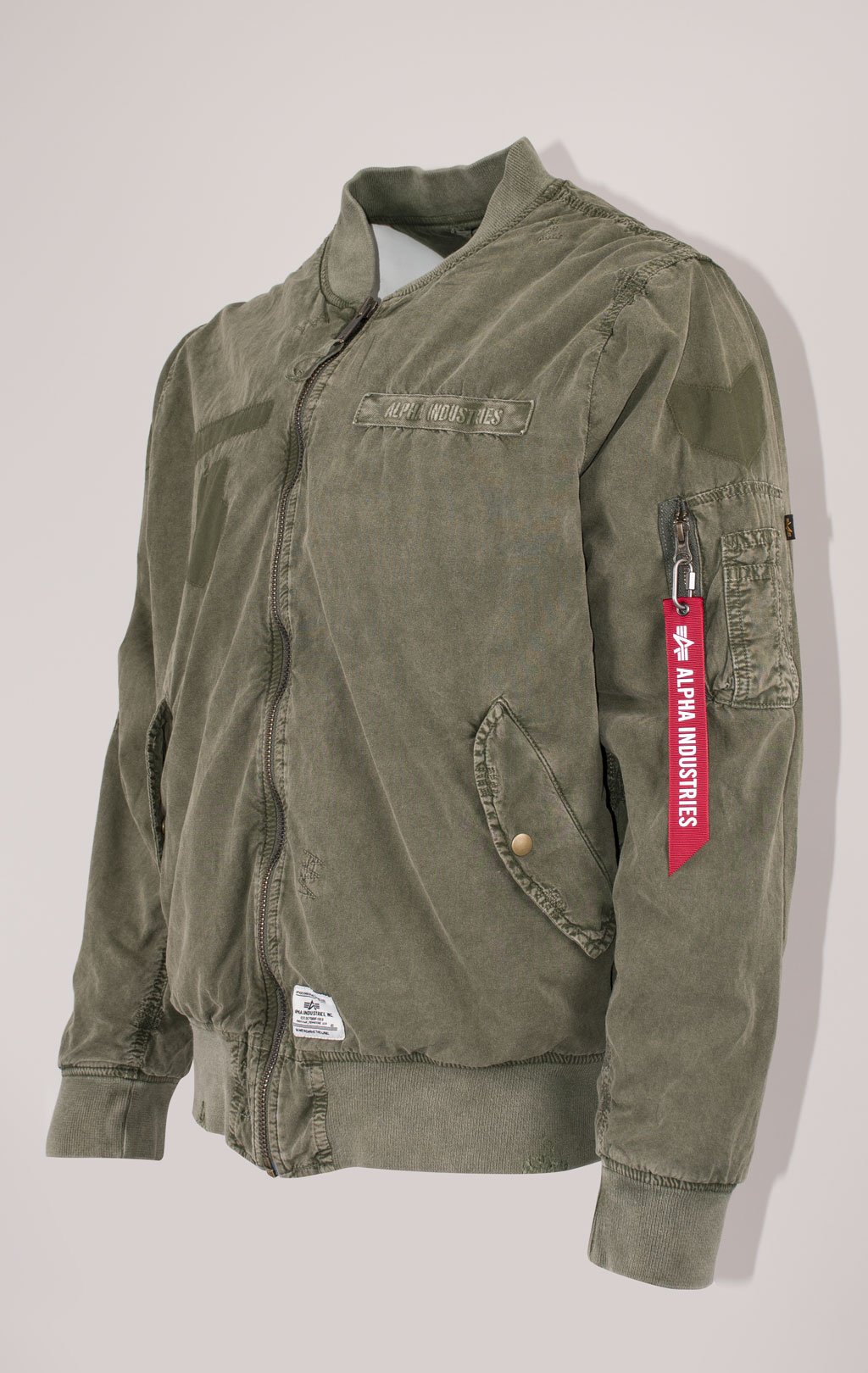 Бомбер-ветровка ALPHA INDUSTRIES L-2B RIP AND REPAIR FLIGHT JACKET SS 24 m OG-107 green 