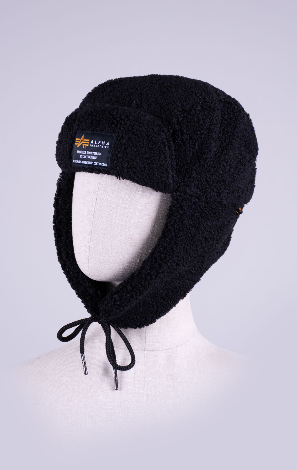Шапка с ушами ALPHA INDUSTRIES ALPHA TEDDY HAT FW 26/27 black 