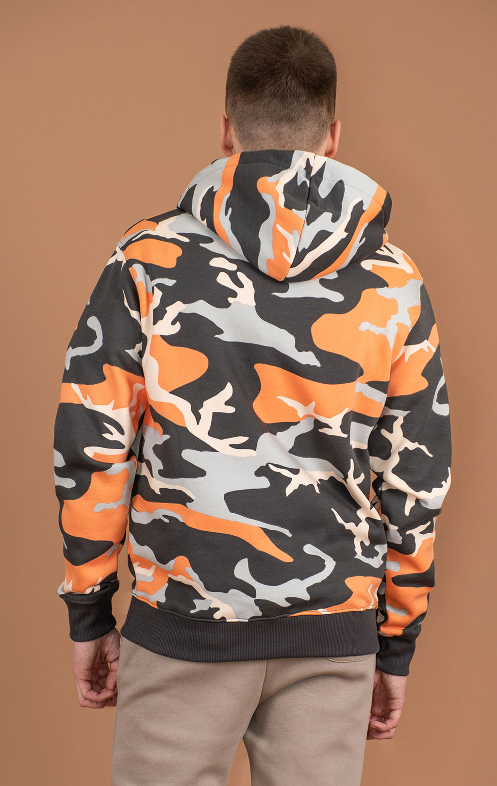 Толстовка ALPHA INDUSTRIES BASIC HOODY orange grey camo 
