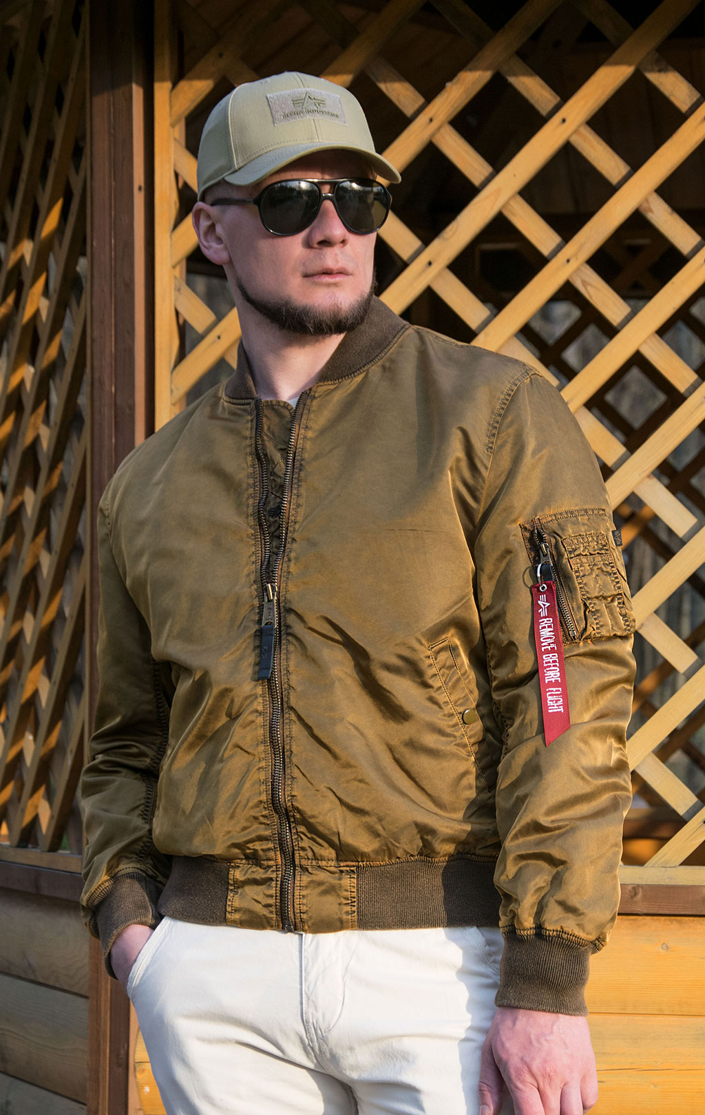 Ветровка-бомбер ALPHA INDUSTRIES MA-1 VF LW BATTLEWASH washed orange 