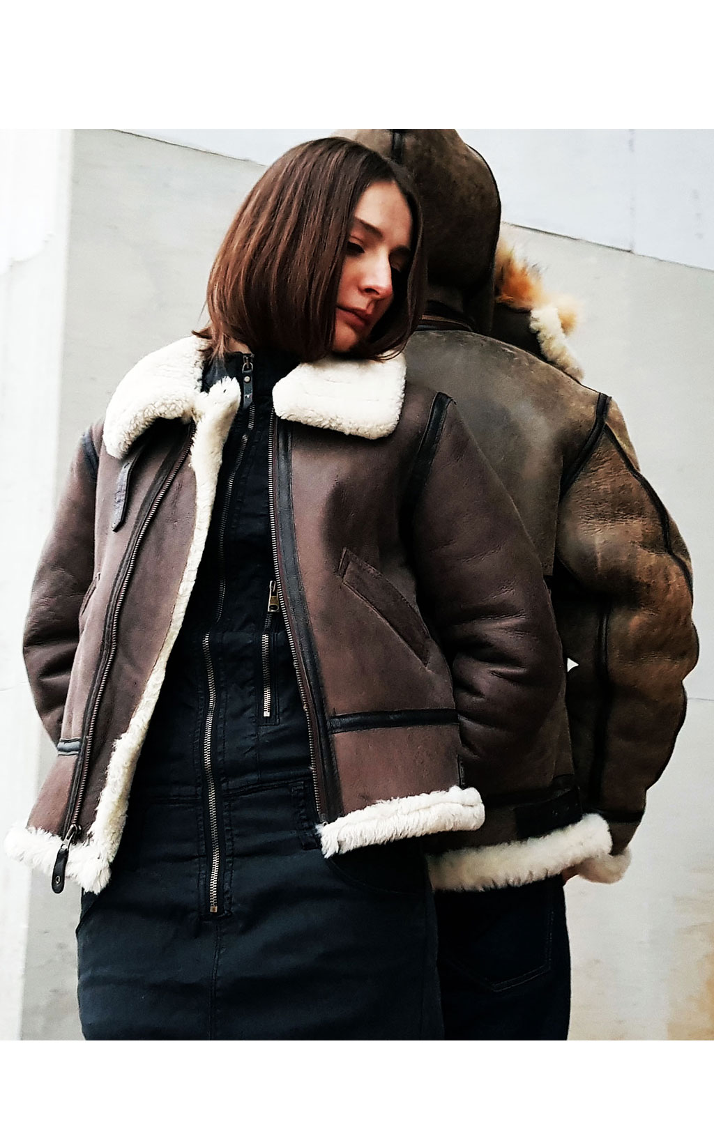 Женская куртка-пилот COCKPIT B-3 Sheepskin овчина brown (W72N100) 