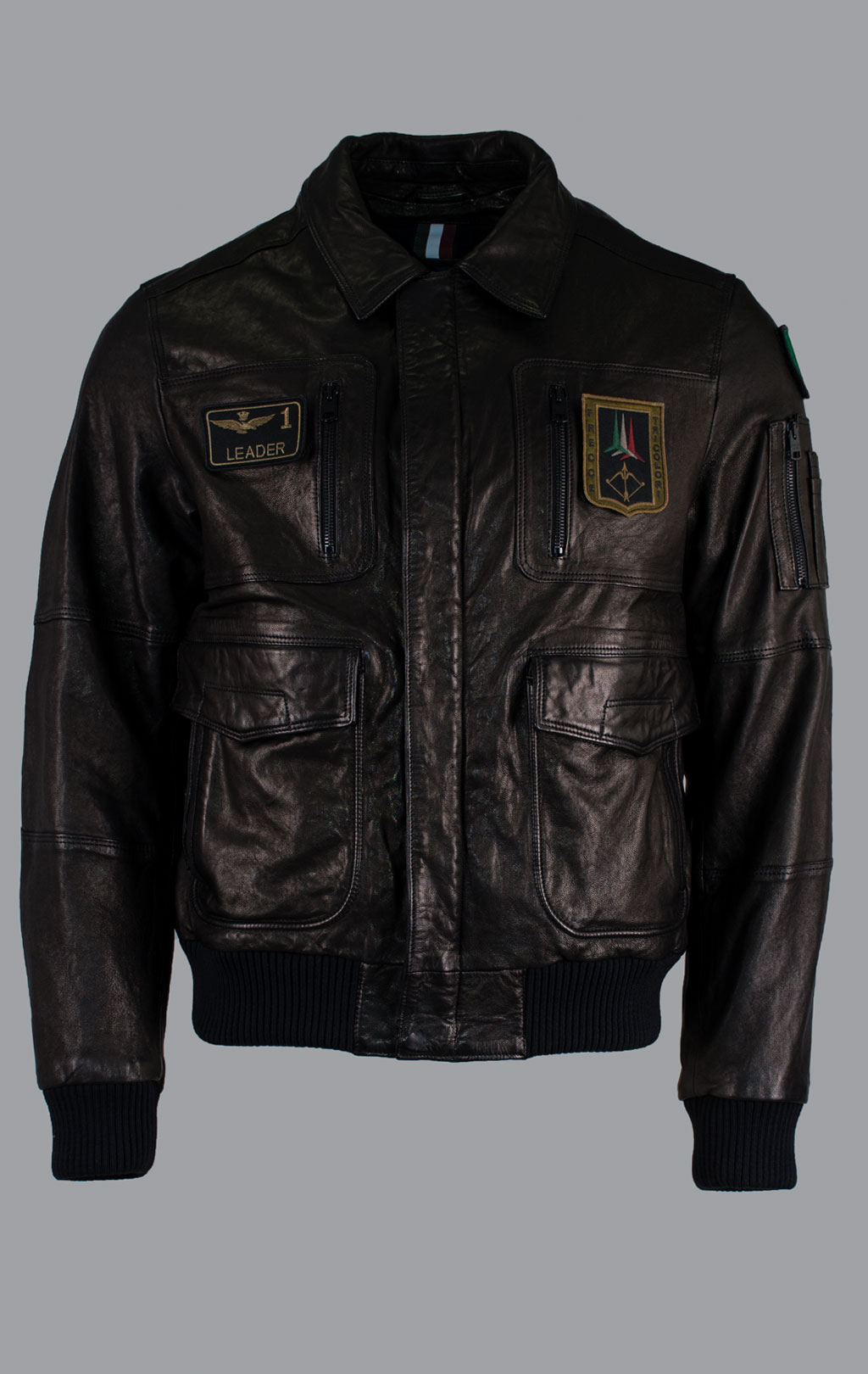 Куртка-пилот AERONAUTICA MILITARE кожа FW 25/26/IT nero (PN 0846) 