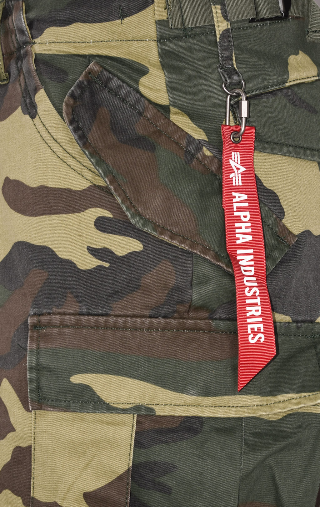 Брюки-карго парашюты ALPHA INDUSTRIES M-65 PANT плотные camo woodland 