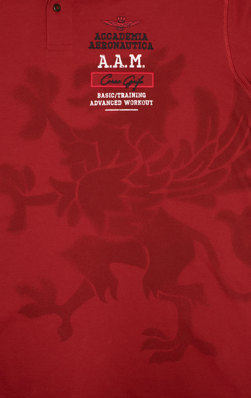 Футболка-поло AERONAUTICA MILITARE GRIFO PRINT SS 24/TR off red (PO 1753) 
