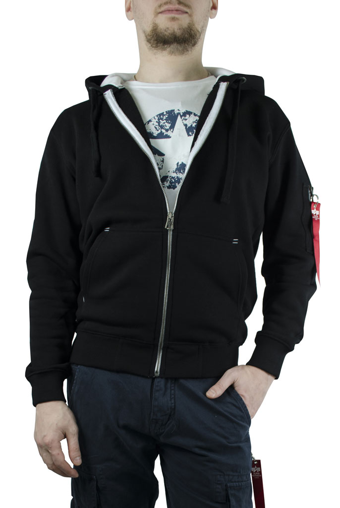 Толстовка ALPHA INDUSTRIES ARMY ZIP HOODY black 