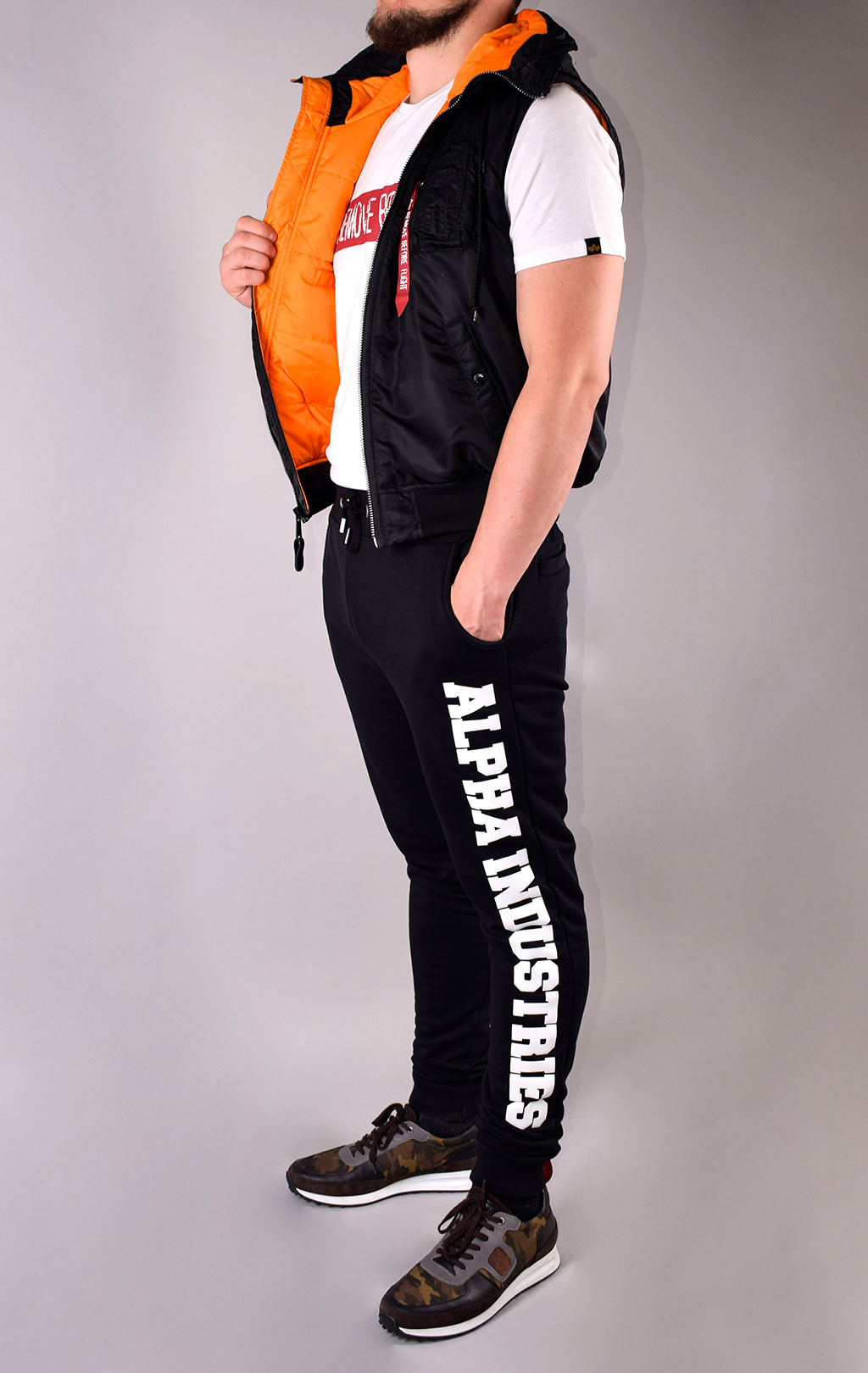Жилет ALPHA INDUSTRIES HOODED MA-1 black 