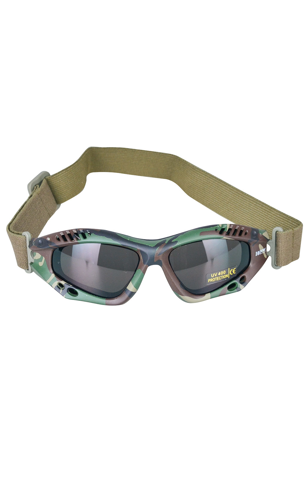 Очки защитные с резинкой затемнённые camo woodland 