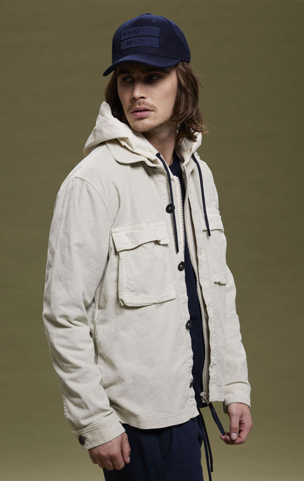 Куртка-рубашка AERONAUTICA MILITARE FW 23/24 m/AL ice palace (AC 013) 