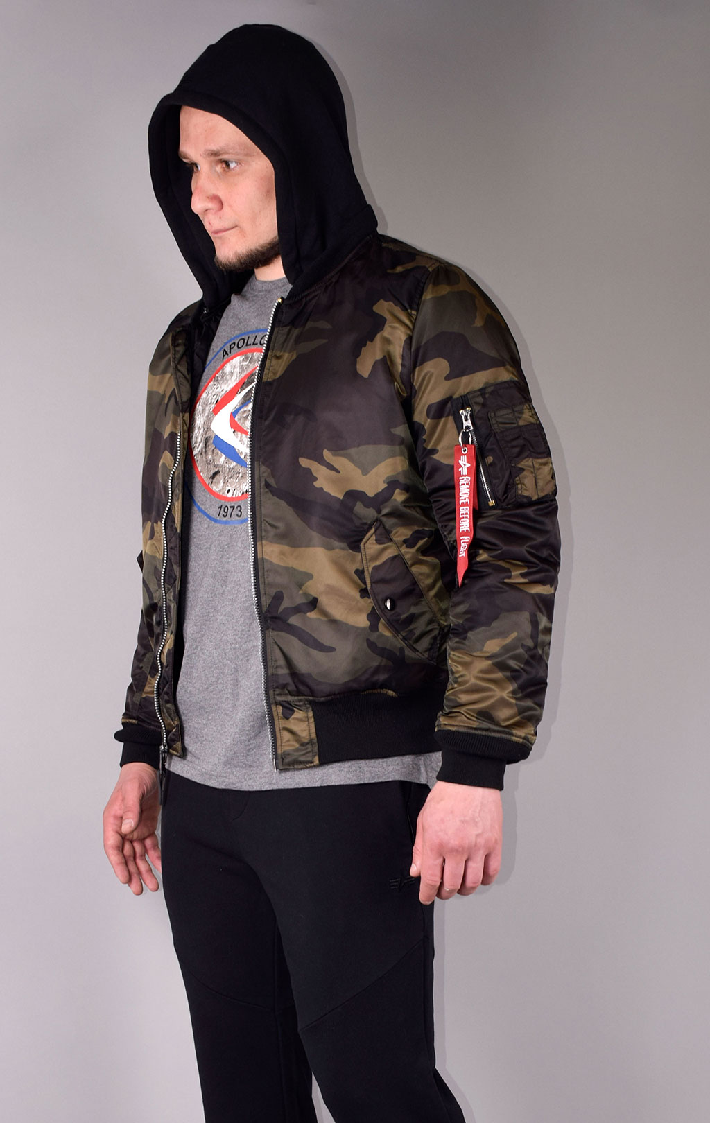 Куртка-бомбер ALPHA INDUSTRIES MA-1 NATUS dark woodland camo 