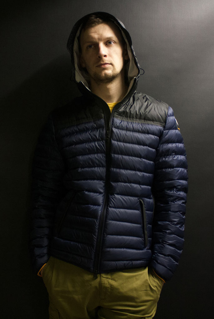 Куртка-пуховик лёгкая PARAJUMPERS HAE с капюшоном ink blue 