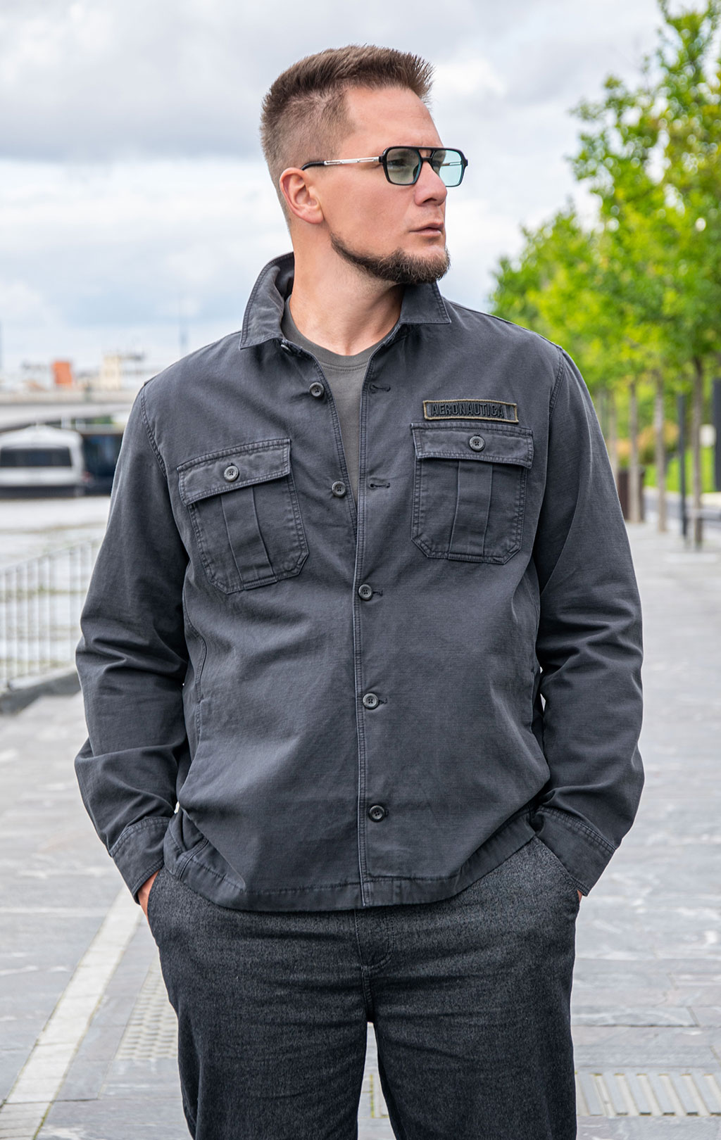 Ветровка AERONAUTICA MILITARE FW 25/26/IN jet black (AC 0036) 