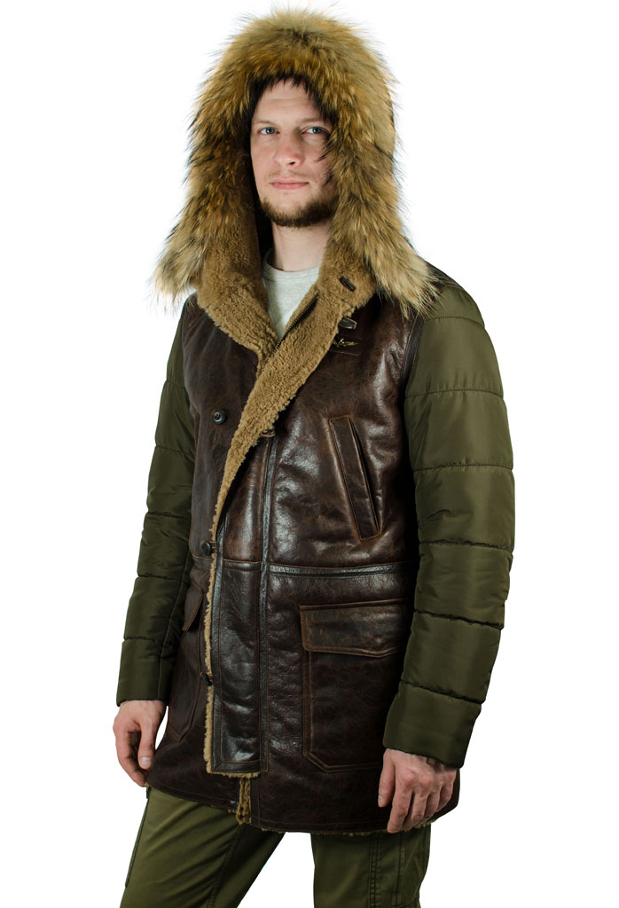 Куртка AERONAUTICA MILITARE кожа/нейлон cuoio (AZ 5541) 