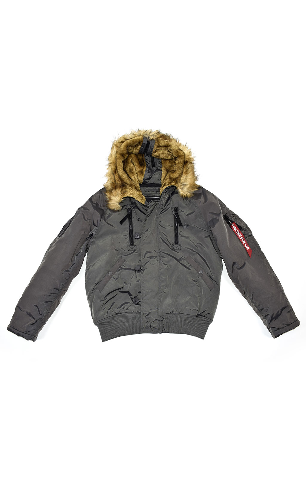 Аляска короткая ALPHA INDUSTRIES N-2B PPS grey black 