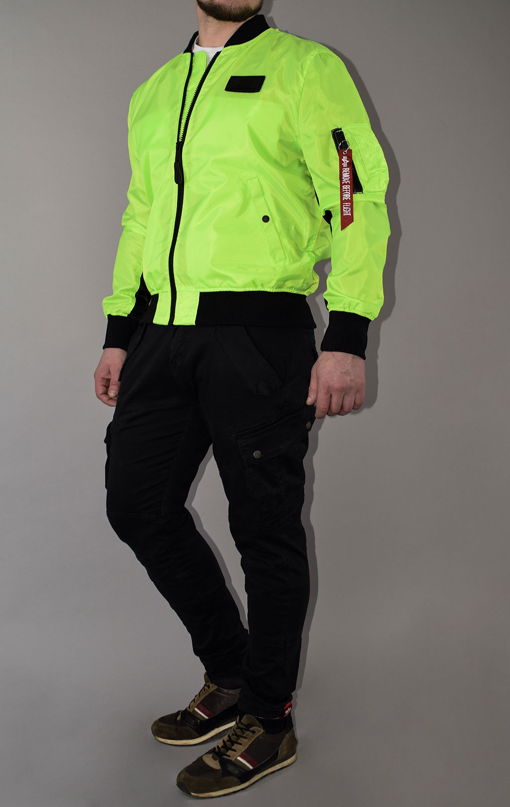 Ветровка-бомбер ALPHA INDUSTRIES MA-1 NEON neon green 