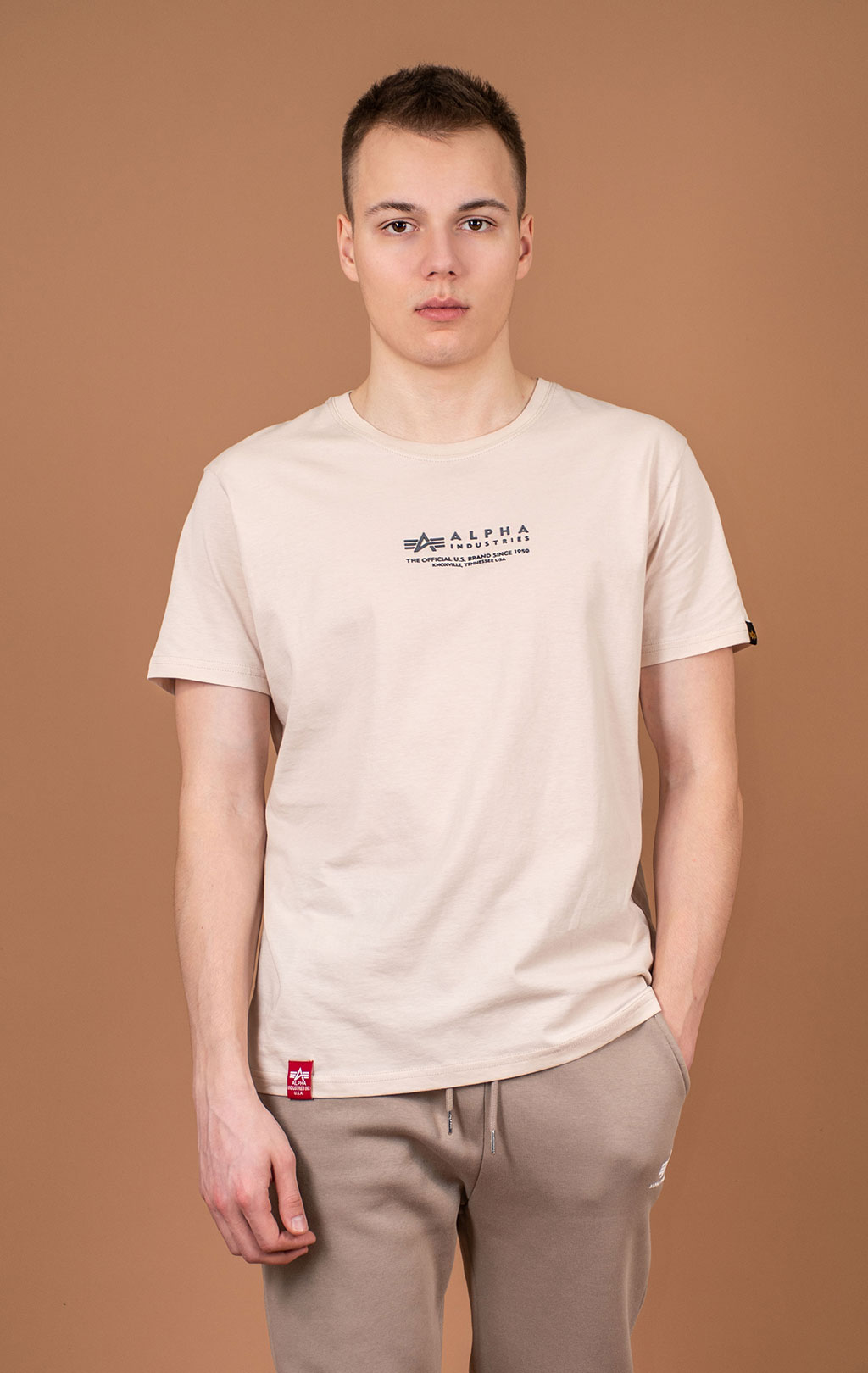 Футболка ALPHA INDUSTRIES ALPHA WORDING T jet stream white 