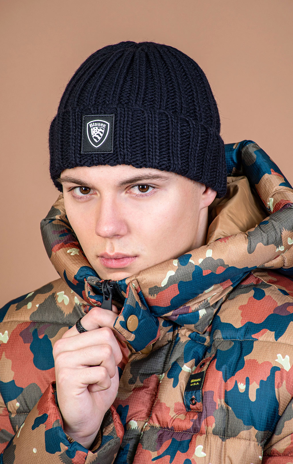 Шапка вязаная BLAUER KIBLY FW 25/26 blue (A05301) 