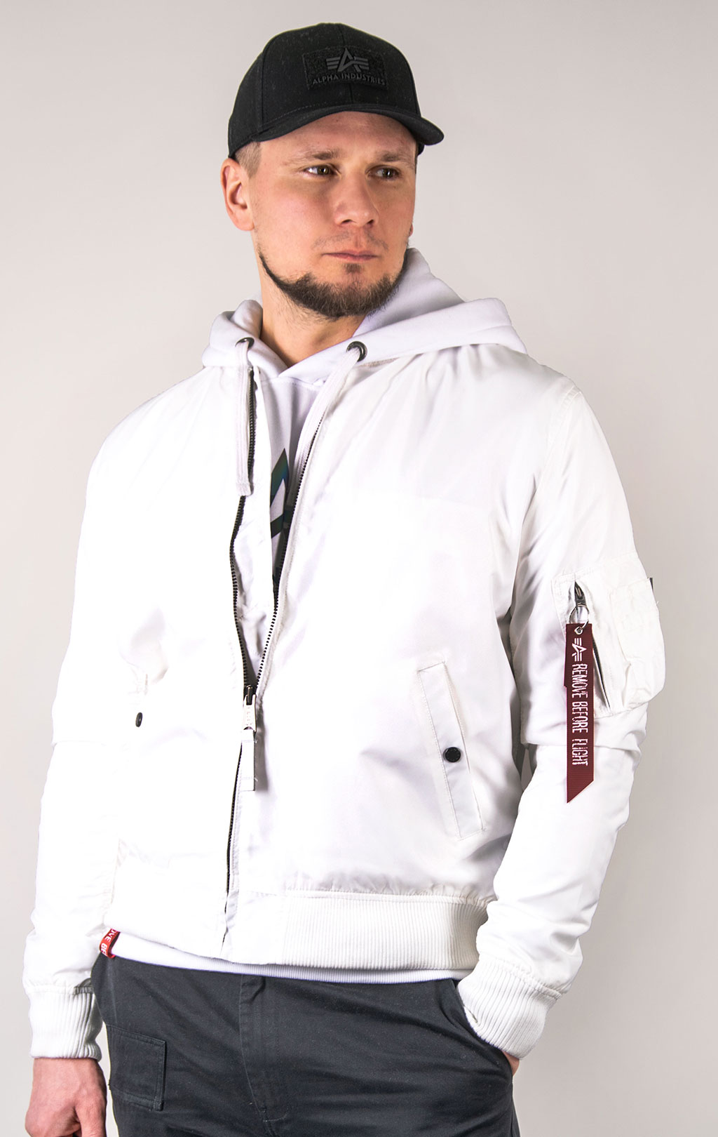 Ветровка-бомбер ALPHA INDUSTRIES MA-1 TT white 