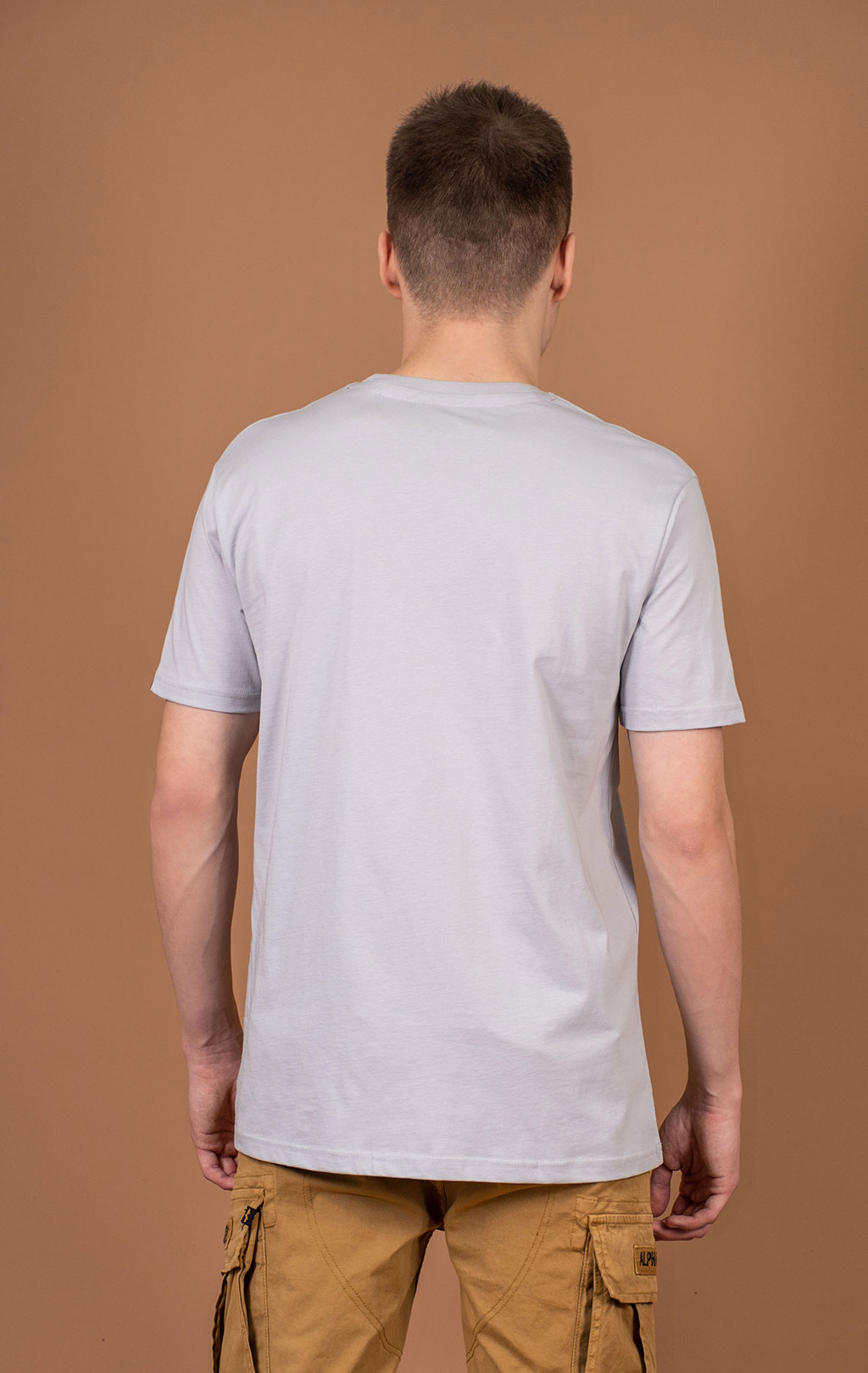 Футболка ALPHA INDUSTRIES ALPHA LABEL T pastel grey 