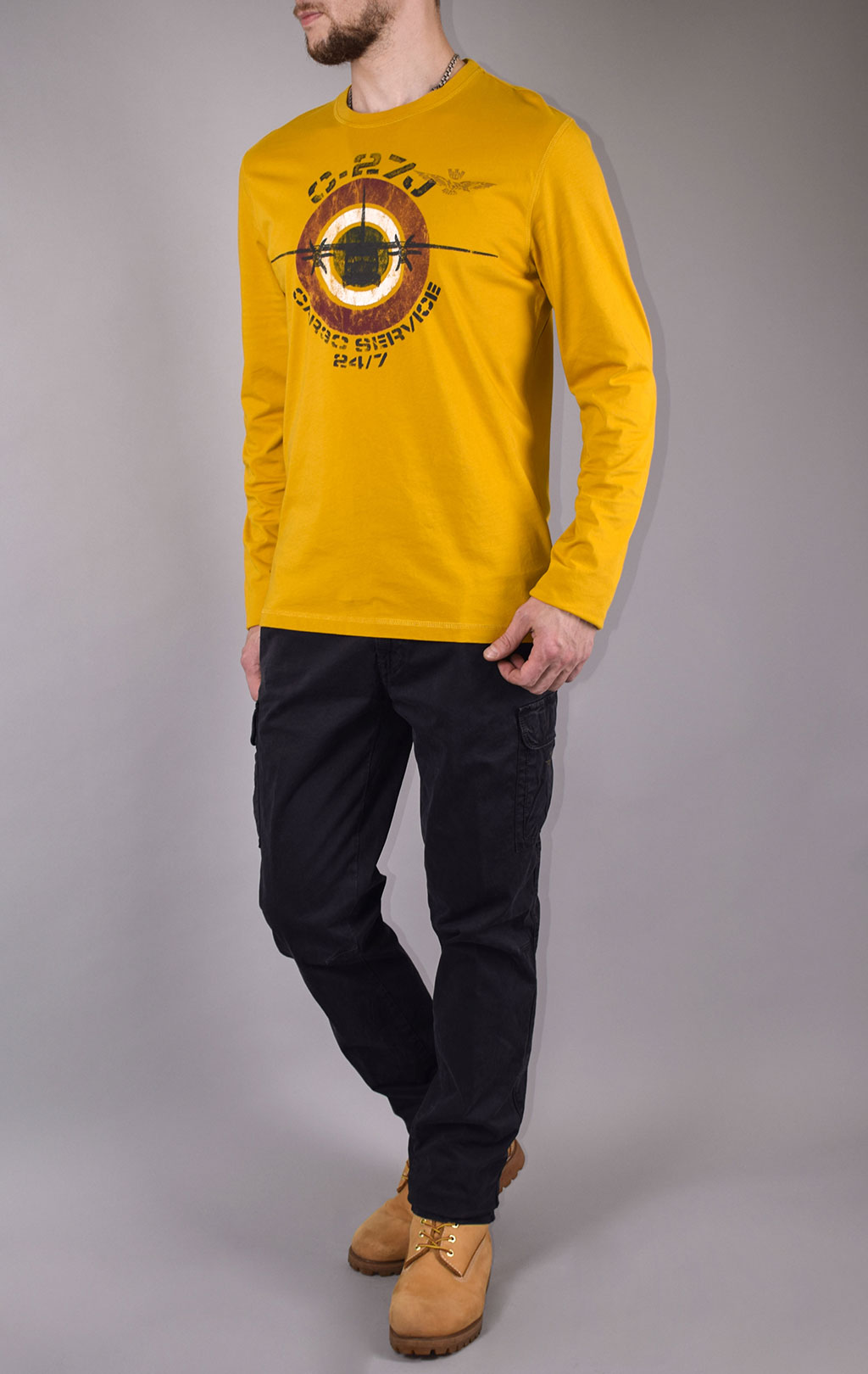 Лонгслив AERONAUTICA MILITARE FW 19/20 giallo spezie (TS 1665) 